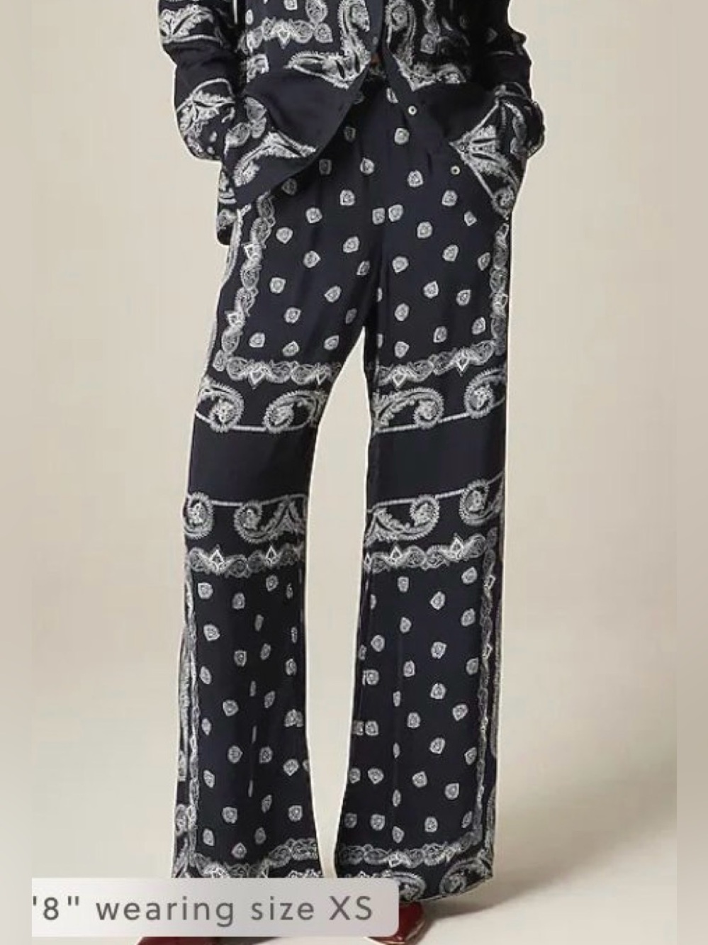 J. Crew Bandana Print Wide-Leg Pants